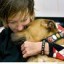 dog with owner