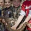 children with a snake