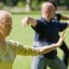 elderly exercising the tai chi